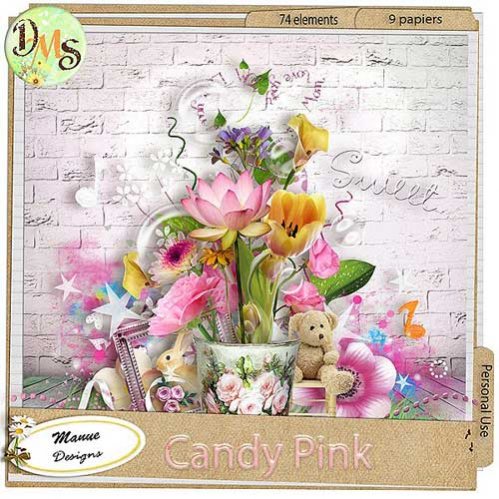 Цветочный скрап-набор - Нежно розовый