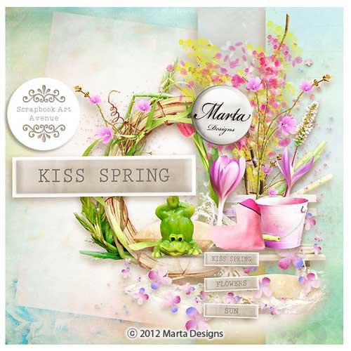 Весенний набор для скрапбукинга - Поцелуй весны