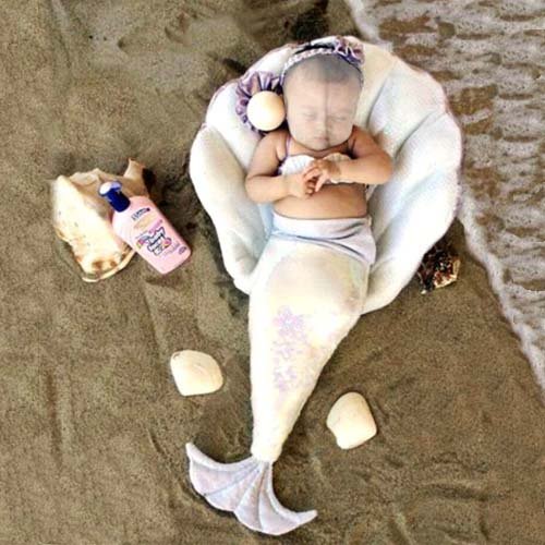 Шаблон для photoshop - Русалочка отдыхает на песке