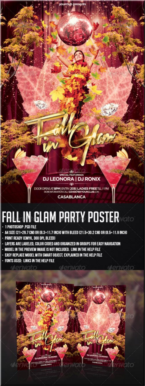 Fall In Glam Party Flyer