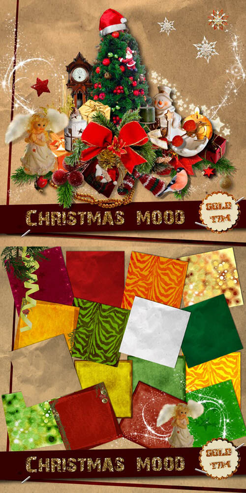 Scrap Set - Christmas Mood PNG and JPG Files