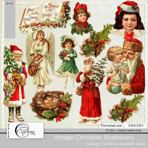 Vintage Christmas Illustration 2 PNG Files
