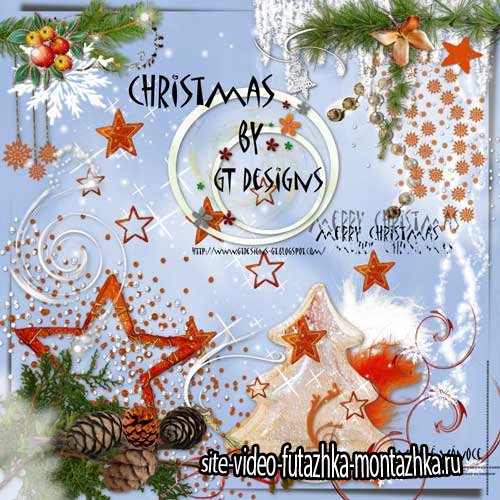 Праздничный рождественский скрап-комплект - С Рождеством