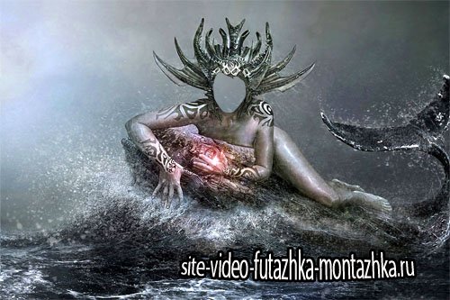 Шаблон для Photoshop - Королева океана на ките