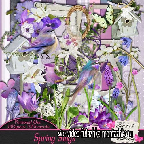 Весенний цветочный скрап-комплект - Весна поет
