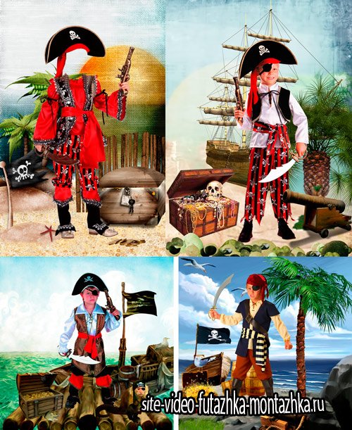 Шаблоны для фотошопа  - Маленькие пираты