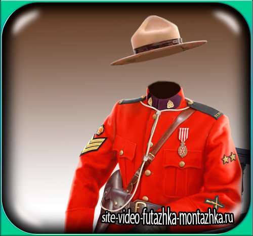 Шаблон для фотошоп - Канадский офицер