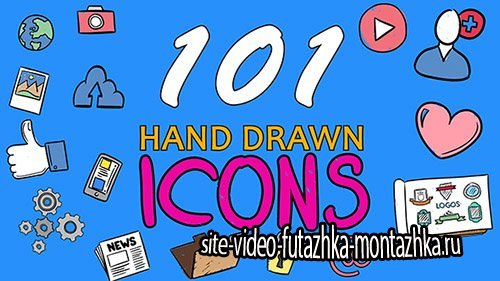 101 Hand Drawn Icons - After Effects Template (pond5)