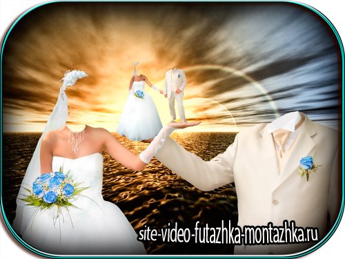 Свадебный фотошаблон - На руке друг друга