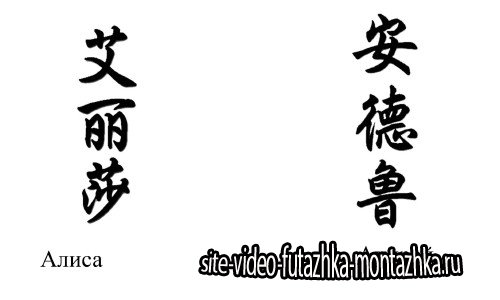 Клипарт Имена написанные японскими иероглифами