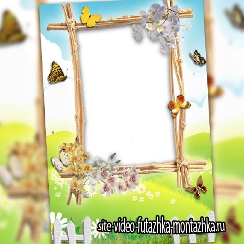 Рамка для оформления - Весенние бабочки