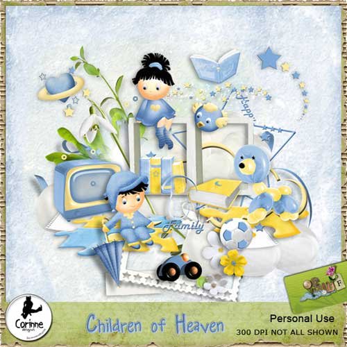 Детский скрап-набор - Небесные дети