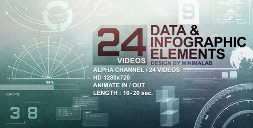 VideoHive:24 Videos Data & Infographic Elements (Motion Graphics)