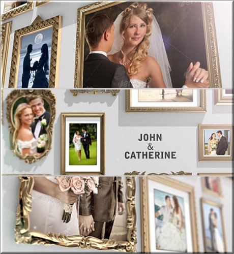 Videohive -  Golden Frames Photo Gallery