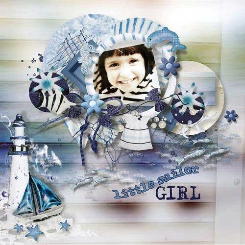 Морской скрап-комплект - Маленькая девочка-морячка