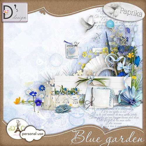 Цветочный скрап-комплект - Голубой сад