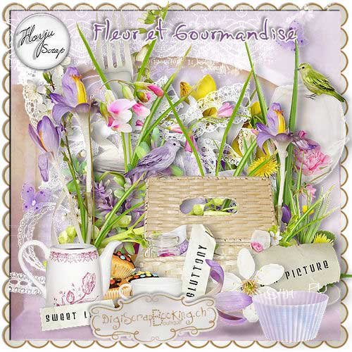 Великолепный цветочный скрап-комплект - Fleur et gourmandise