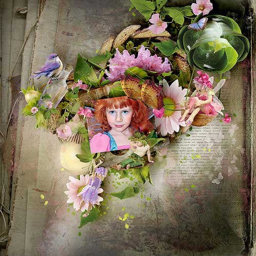 Очаровательный цветочный скрап-комплект - Волшебный полет
