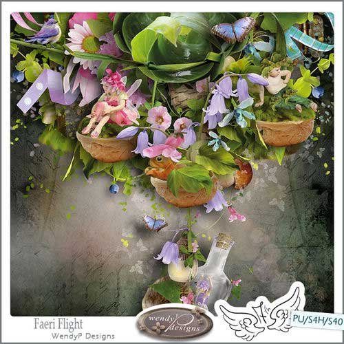 Очаровательный цветочный скрап-комплект - Волшебный полет