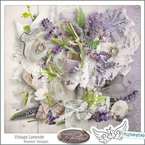 Прекрасный цветочный скрап-комплект - Лаванда