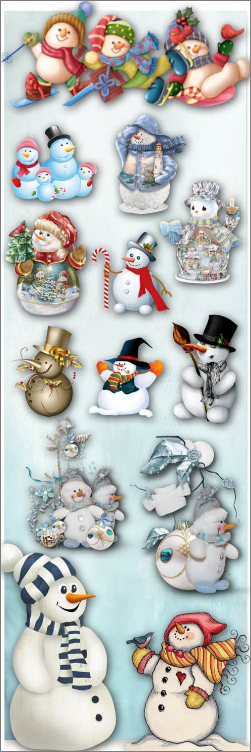Cute and Funny Snowmen PNG Files