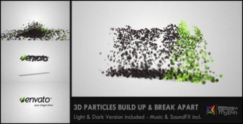 After Effects Project - 3D Particles Logo Build Up & Break Apart Intro