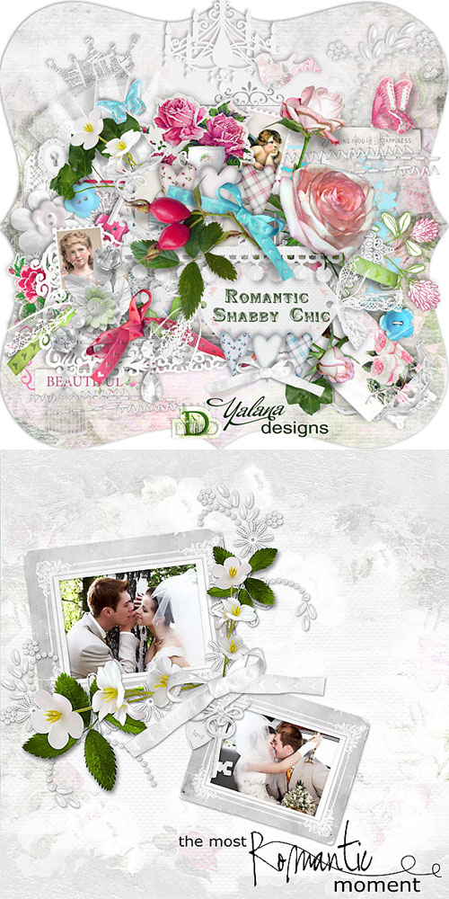 Scrap Set - Romantic Shabby Chic PNG and JPG Files