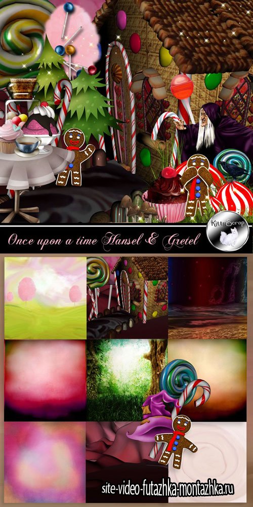 Scrap Set - Once upon a time Hansel & Gretel PNG and JPG Files