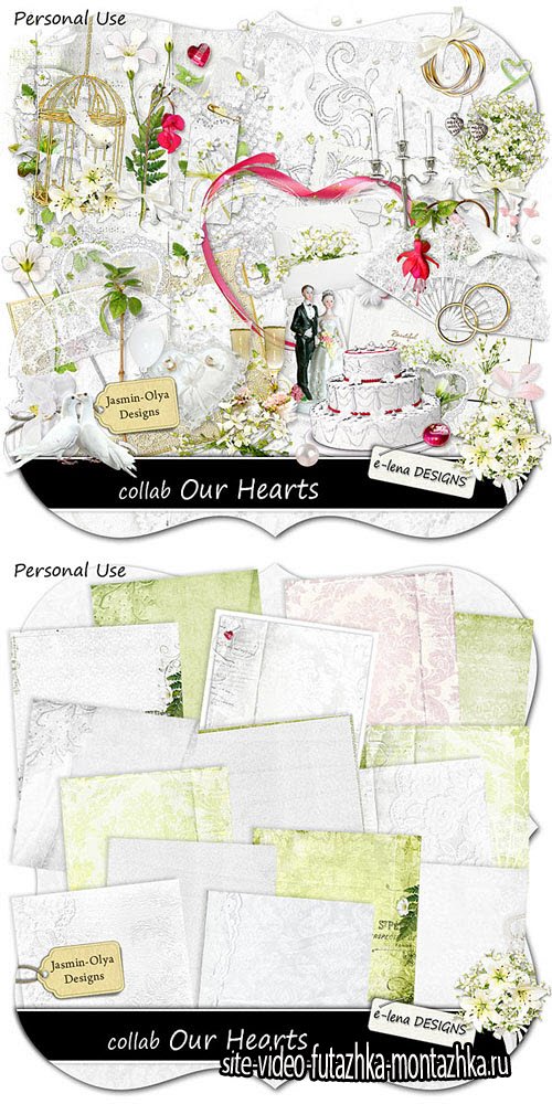 Scrap Set - Our Hearts PNG and JPG Files