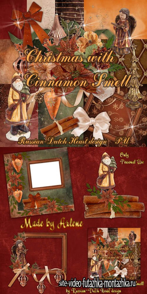 Scrap Set - Christmas with Cinnamon Smell PNG and JPG Files