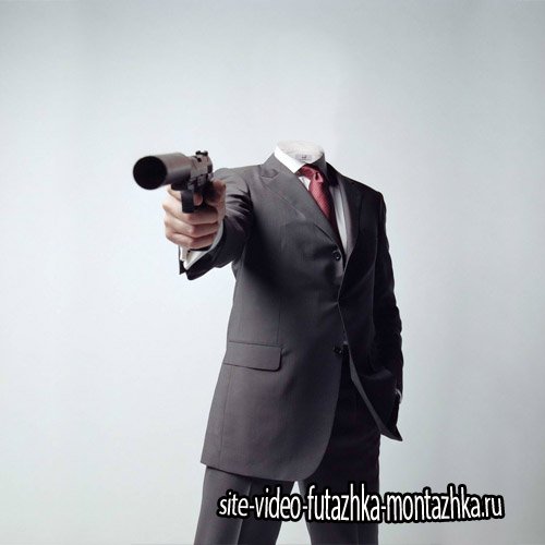 Шаблон для Photoshop - Опасный парень с пистолетом