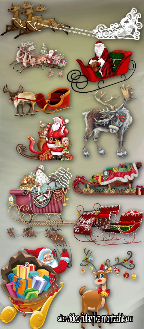 Santa's Reindeer Team PNG Files