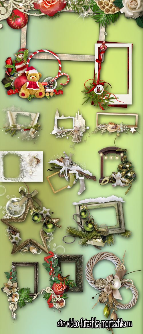 Christmas and New Year Frames PNG Files