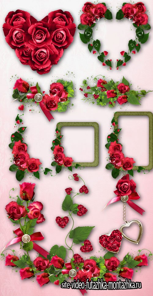 Set of Elements of Valentine's Day PNG Files