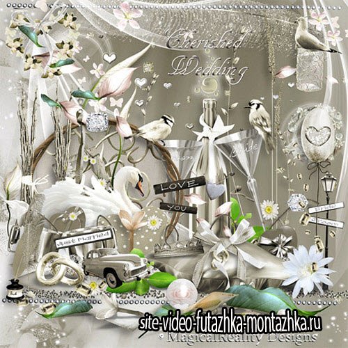 Scrap - Cherished Wedding PNG and JPG Files
