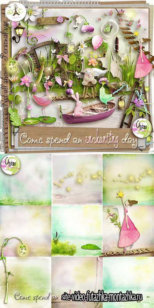 Scrap - Come Spend An Enchanting Day PNG and JPG Files
