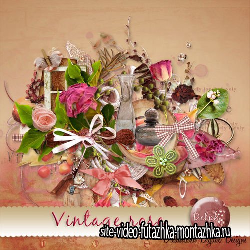 Винтажный цветочный скрап-комплект - Винтажные розы