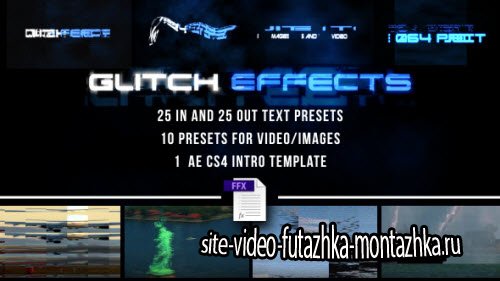 Glitch Presets for Text and Video - Project for After Effects