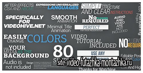 80 Simple Title Animations - Project for After Effects (Videohive)