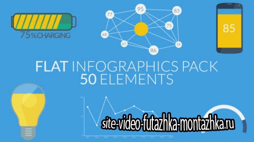 Flat Infographics Pack (50 Elements) - Project for After Effects (Videohive)