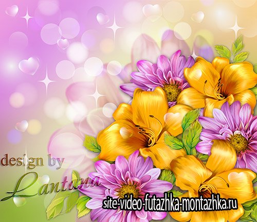Psd исходник - Желтые лилии