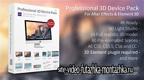 Professional 3D Device Pack for Element 3D - Project for After Effects (Videohive)