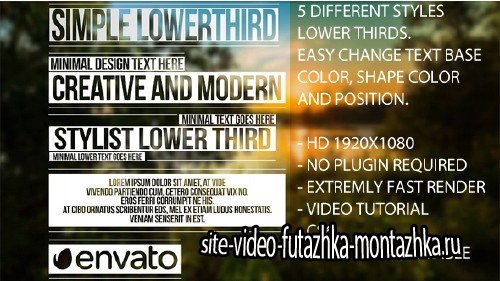 Simple Lower Thirds - Project for After Effects (Videohive)