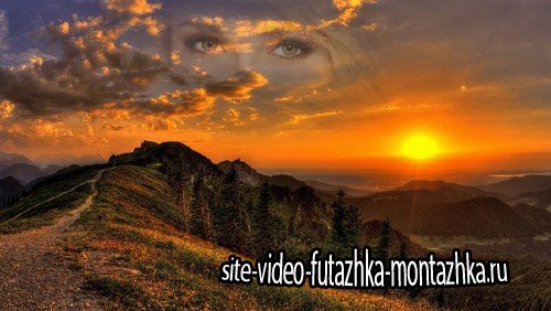 Рамка для фотомонтажа - Солнечный закат на фоне гор