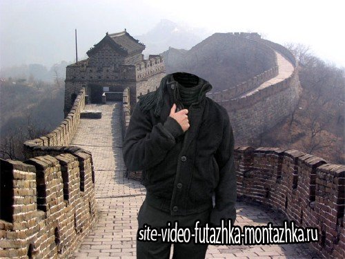 PSD шаблон для мужчин - Знаменитая Китайская стена