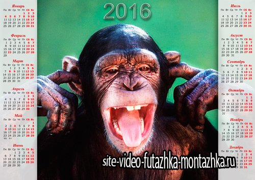 Календарь на 2016 год - Ничего не слышу (PNG, PSD)