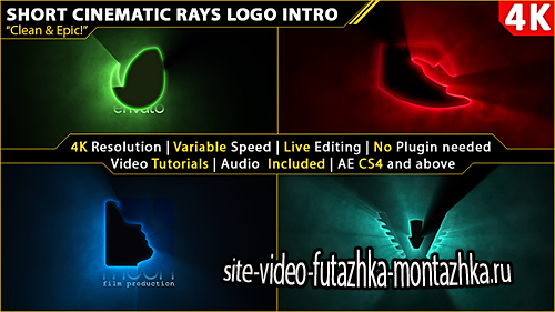 Short Cinematic Light Rays Logo Intro - Project for After Effects (Videohive)